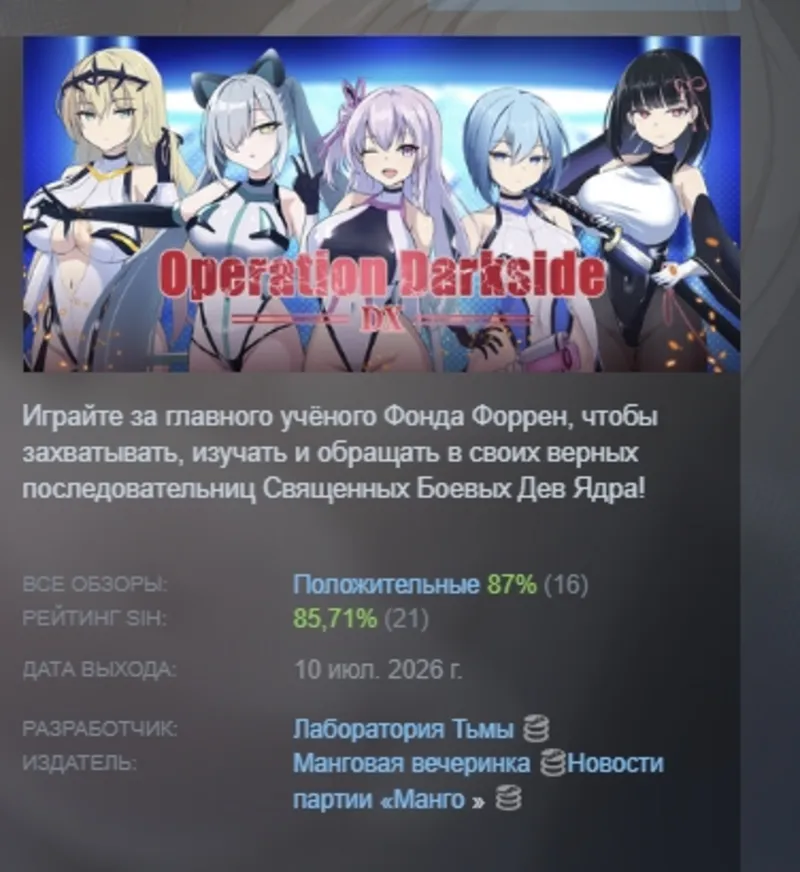 Operation Darkside DX АВТОДОСТАВКА STEAM GLOBAL МГНОВЕННО ЛИЦЕНЗИЯ