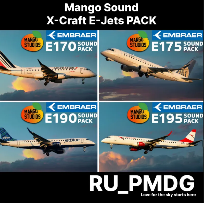 Mango Studios X-Crafts E-Jets Family Soundpack for X-Plane 11/12