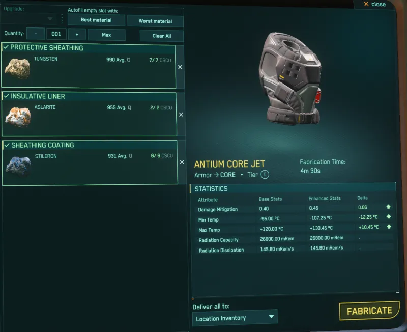 4.7-Crafted Antium Armor set, Q990+, highest quality Antium you can find in game