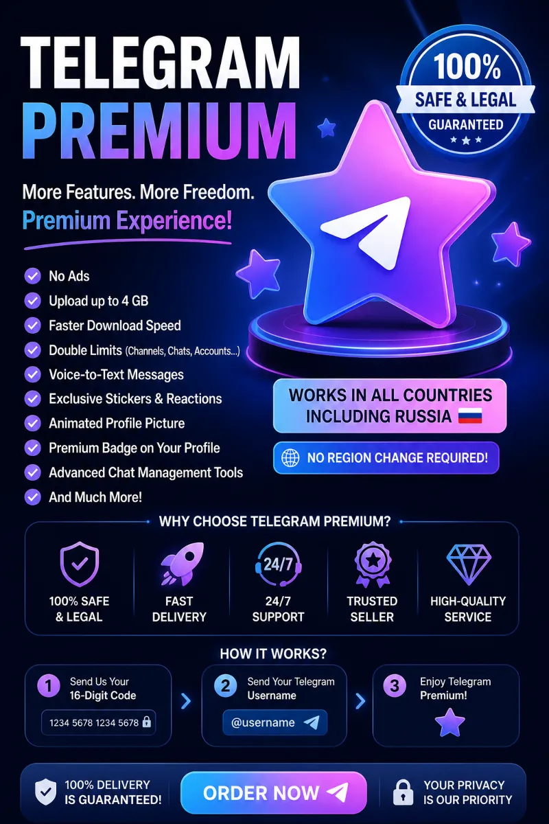 TELEGRAM PREMIUM SUBSCRIPTION Warranty 1 Year