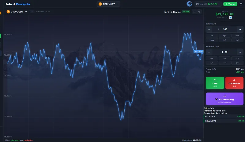 MINT SCRIPTS V1.0 AI — Купить скрипт бинарных опционов / Trading Platform