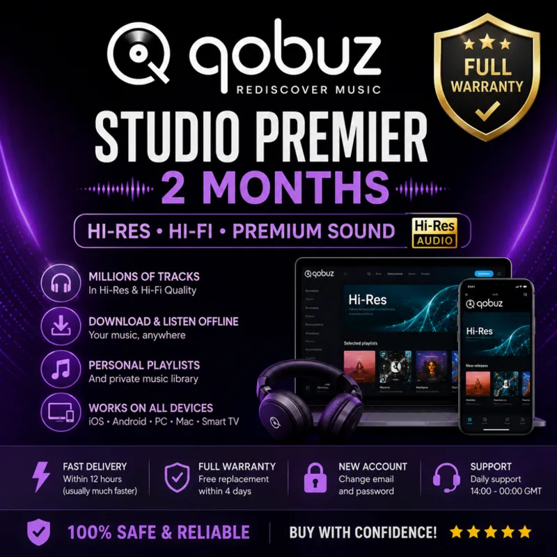 QOBUZ STUDIO PREMIER| 2 MONTHS |WARRANTY