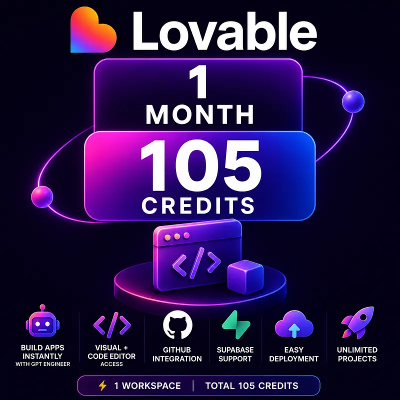 Lovable Pro – 1 месяц (100 кредитов) | Быстрая доставка