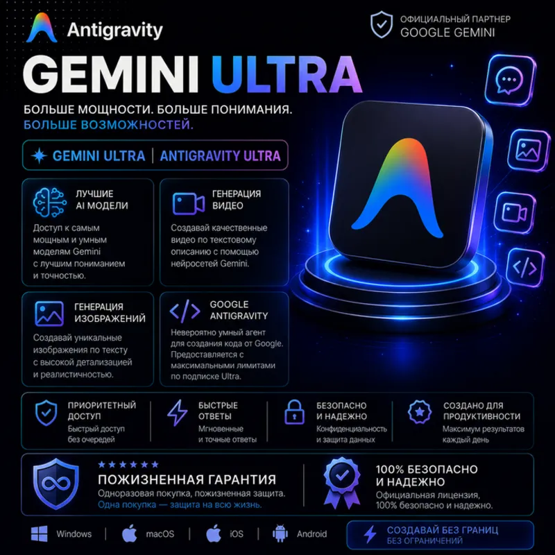 Antigravity Ultra | Gemini Ultra | 0/5k/6k/12k/25k КРЕДИТОВ | 1 МЕСЯЦ/1 ГОД |ГАРАНТИЯ