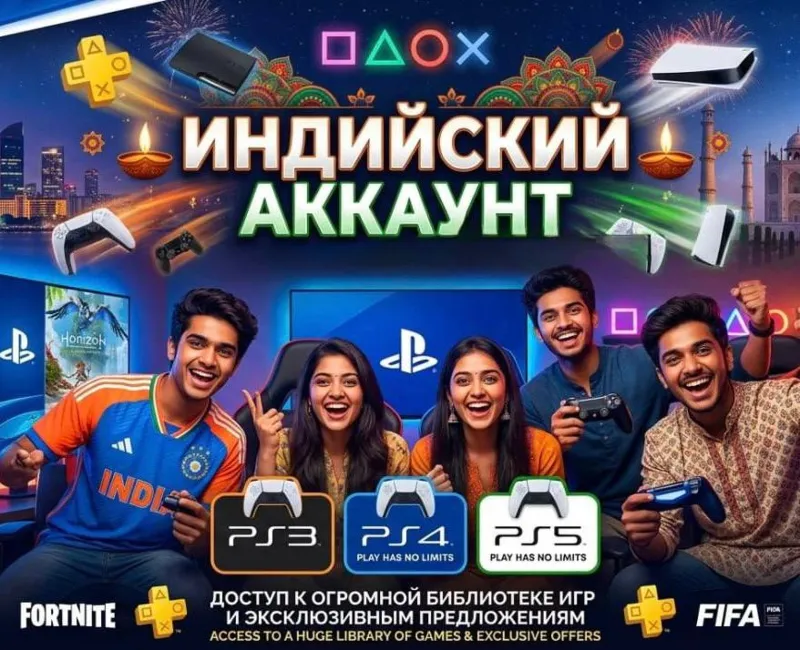 НОВЫЙ Индийский аккаунт PSN PLAYSTATION (PS4, PS5)