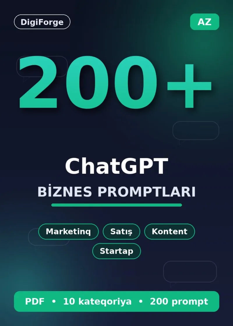200+ ChatGPT Biznes Promptu | Marketinq, Satis, Kontent | PDF