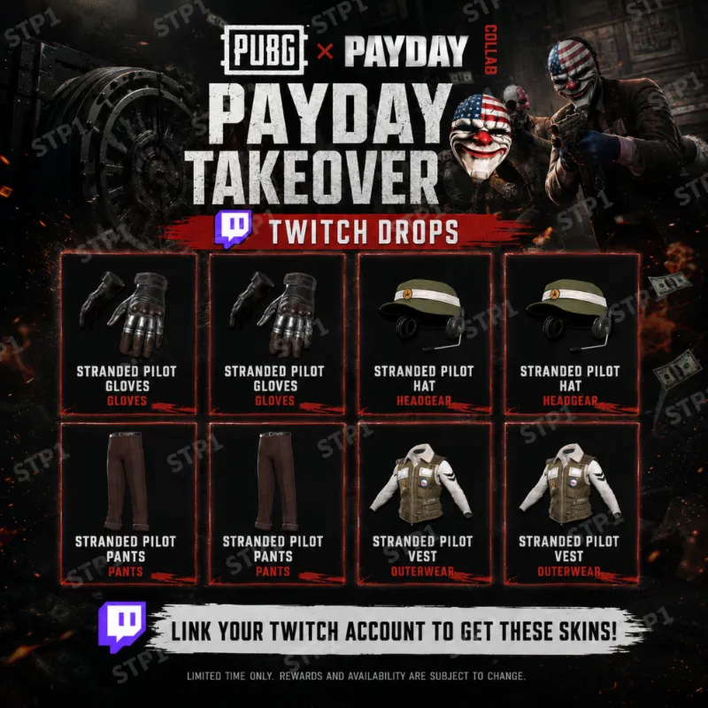 Челлендж стримера PUBG PAYDAY Challenge 4/4 Застрявший пилот Srt Twitch Drop