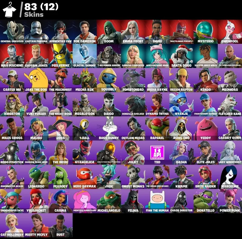 Мгновенный доступ • FN (все платформы) • 83 skins • Mysterio • 800 VB • Полный доступ