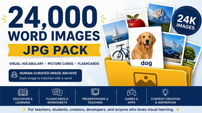 24,000 Word Images Pack — 24 тысячи JPG картинок к английским словам
