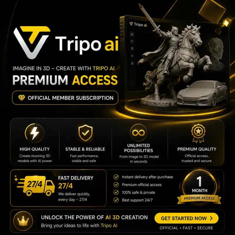 TRIPO AI CREATOR | STARTER/PRO | ГЕНЕРАТОР 3D-МОДЕЛЕЙ | 1 МЕСЯЦ | МГНОВЕННАЯ ДОСТА