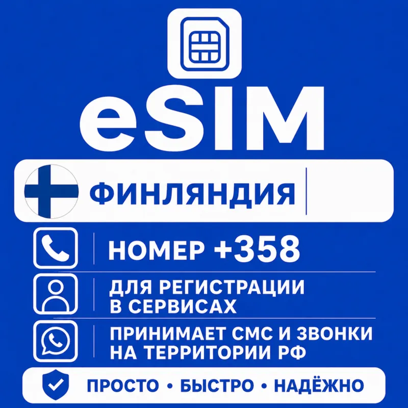 eSIM Финляндии Номер телефона (+358)