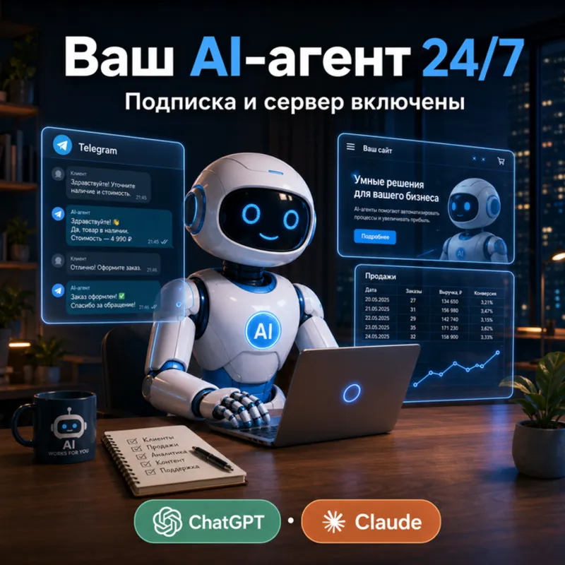 AI-агент под ключ на базе ChatGPT / Claude на 1 месяц