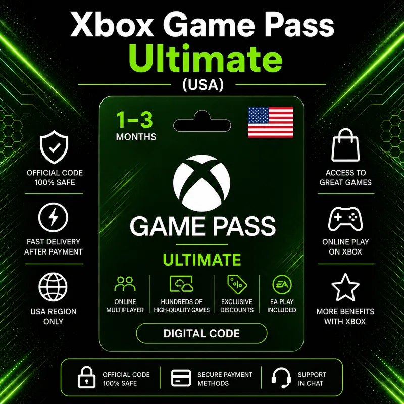Xbox Game Pass Ultimate (США) 1–3 месяца | Код активации Xbox