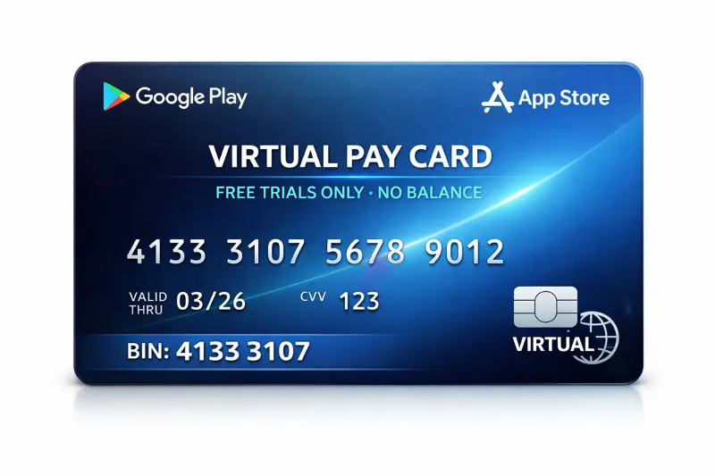 USA Виртуальная платёжная карта для Google Play | Без баланса, без пополнения (0 USD)