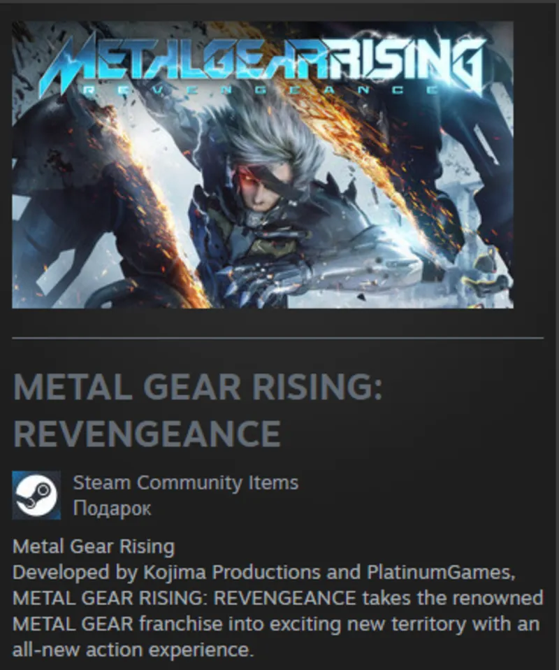 Metal Gear Rising: Revengeance STEAM Gift - Global