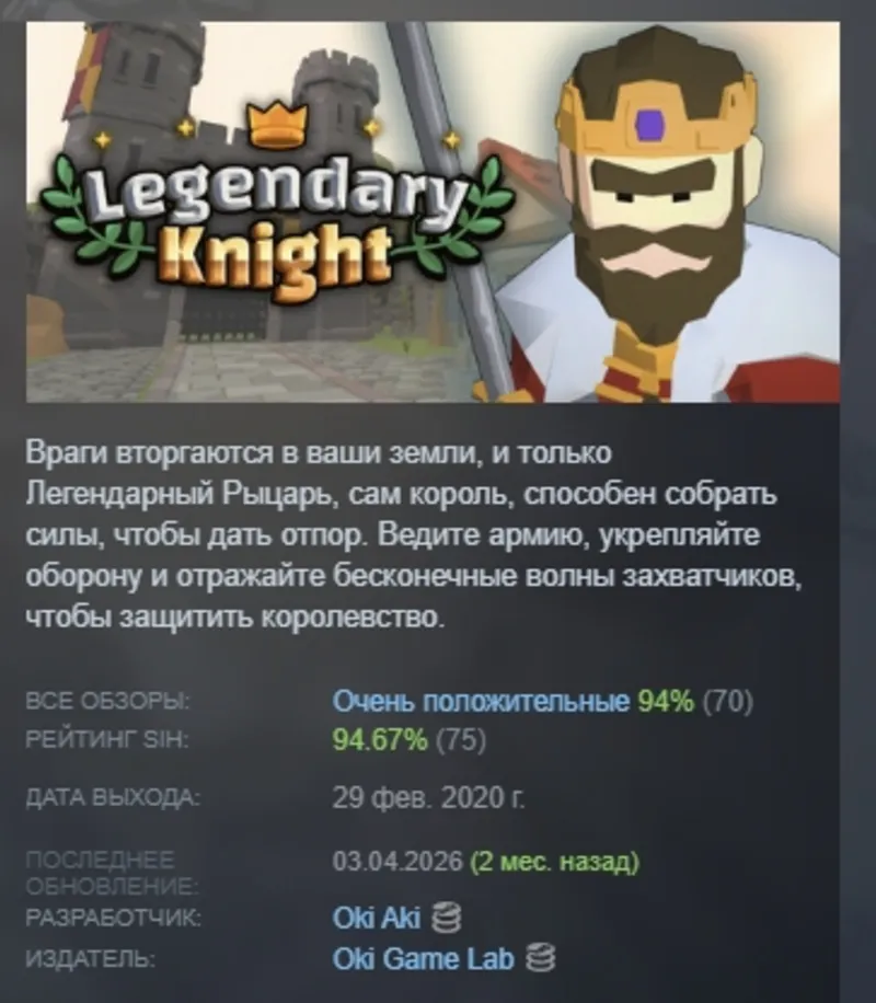 Легендарный Рыцарь \ Legendary Knight АВТОДОСТАВКА STEAM GLOBAL МГНОВЕННО ЛИЦЕНЗИЯ